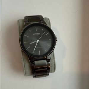 Citizen Men's Black and Silver Watch